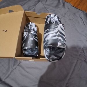 Nike Black & White Zebra Print Slide Sandals/Slides